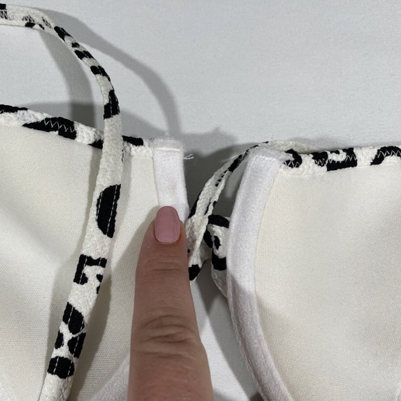 NEW Onia‎ [ Large ] Dalia Animal Print Underwire Bikini Top in White - Picture 10 of 12